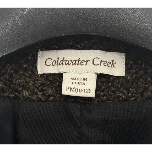 Coldwater Creek Tweed Jacket Blazer 3/4 Sleeve Metallic Brown - Picture 2 of 10